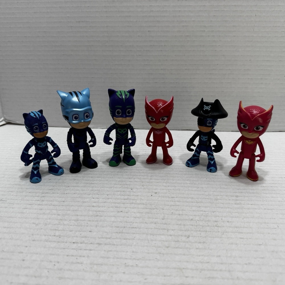 PJ Hero Masks Lot Of 6 Action Figures Catboy Pirate  Owlette  Cake Topper